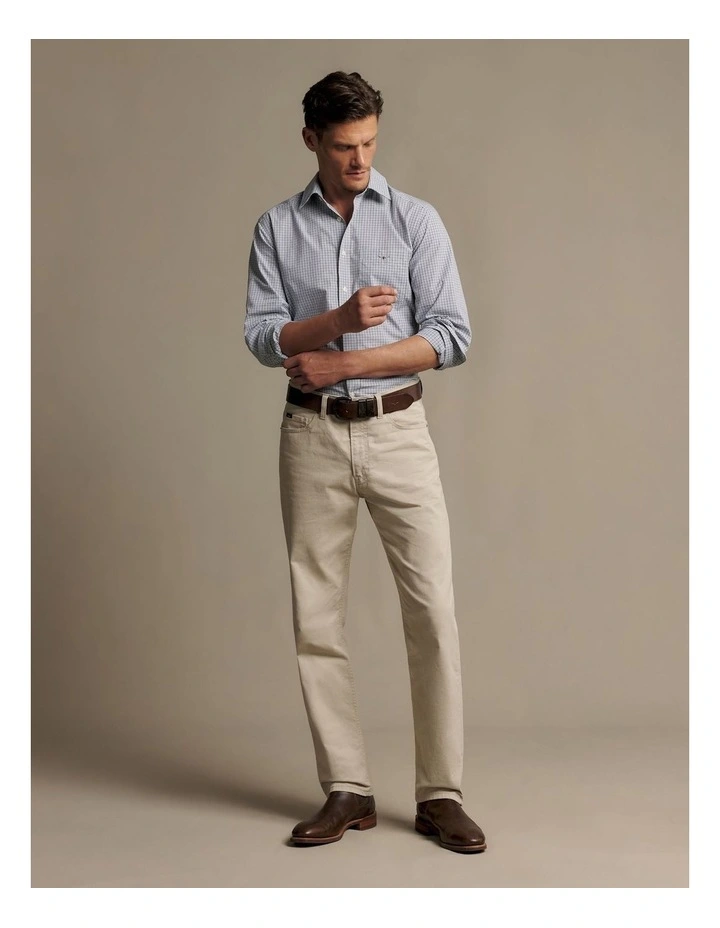 Quinn Poplin Check Long Sleeve Shirt Brown image 1