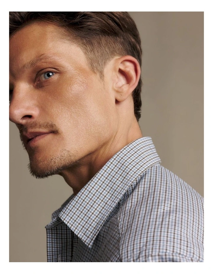 Quinn Poplin Check Long Sleeve Shirt Brown image 4