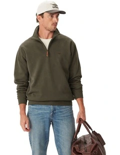 Mulyungarie 1/4 Zip Sweatshirt in Fatigue