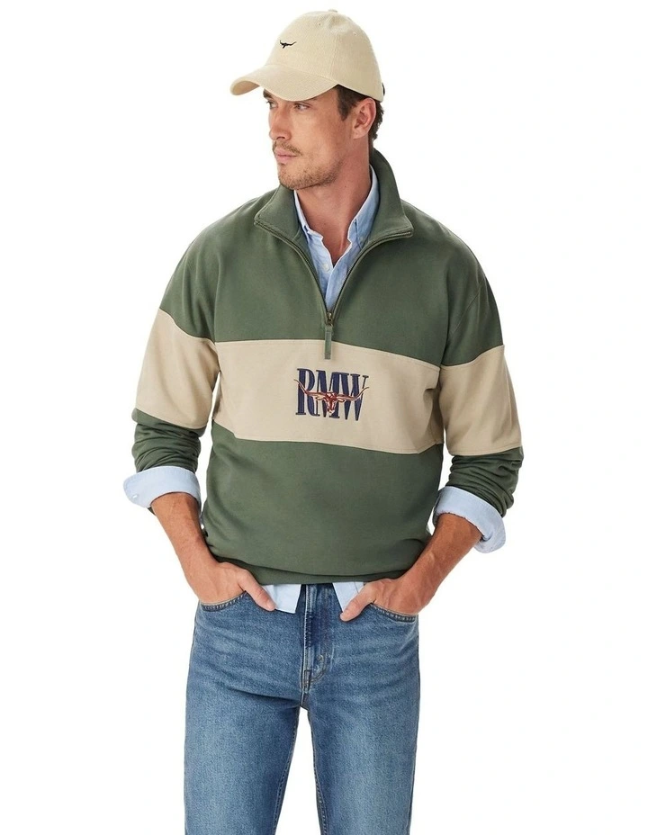 Heritage 1/4 Zip Sweatshirt in Spruce Green image 1