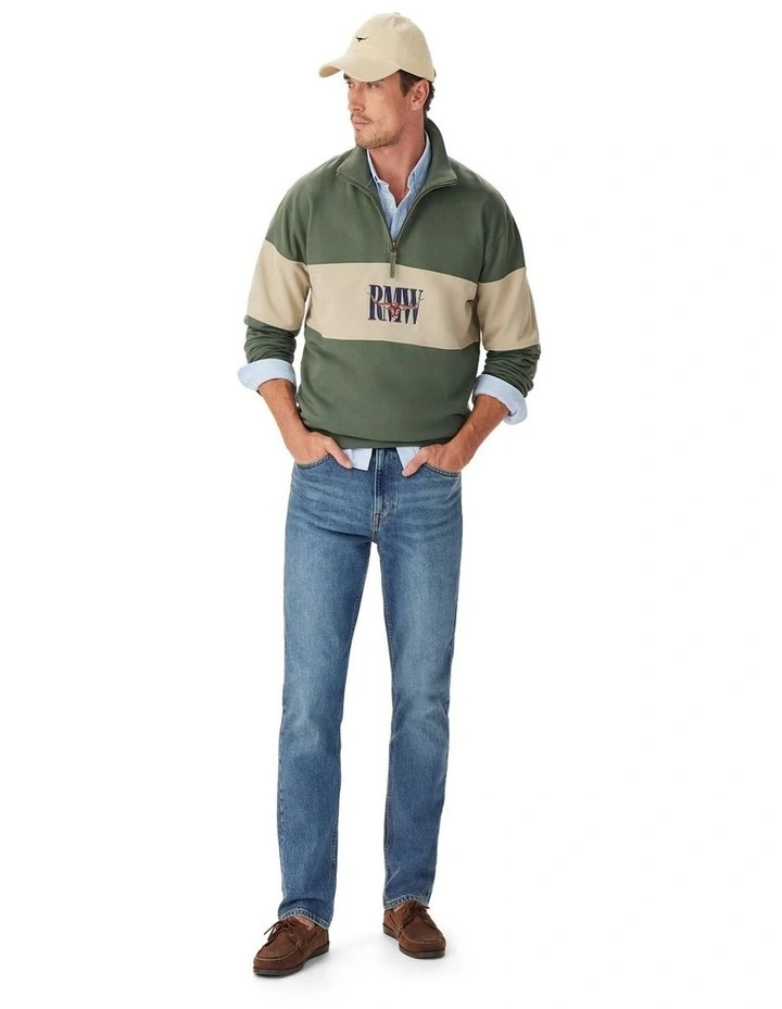 Heritage 1/4 Zip Sweatshirt in Spruce Green image 3