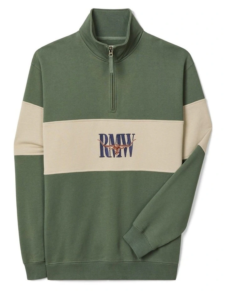 Heritage 1/4 Zip Sweatshirt in Spruce Green image 4