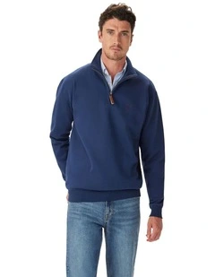 Mulyungarie 1/4 Zip Sweatshirt in Vintage Blue