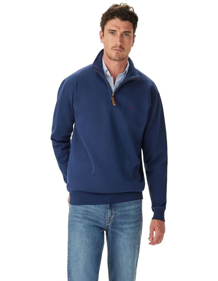 Mulyungarie 1/4 Zip Sweatshirt in Vintage Blue image 1