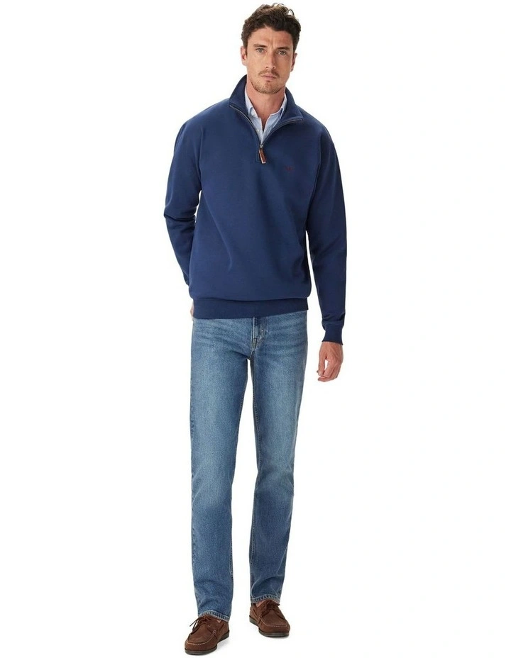 Mulyungarie 1/4 Zip Sweatshirt in Vintage Blue image 3