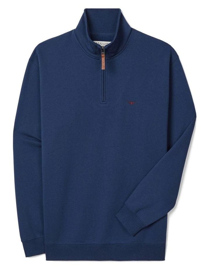 Mulyungarie 1/4 Zip Sweatshirt in Vintage Blue image 4