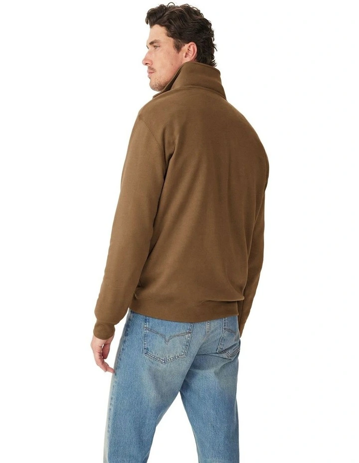 Mulyungarie 1/4 Zip Sweatshirt in Cigar image 2