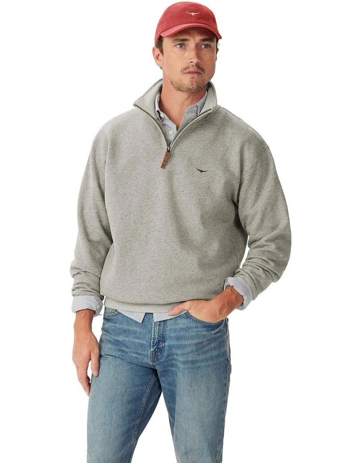 Mulyungarie 1/4 Zip Sweatshirt in Grey Marle image 1