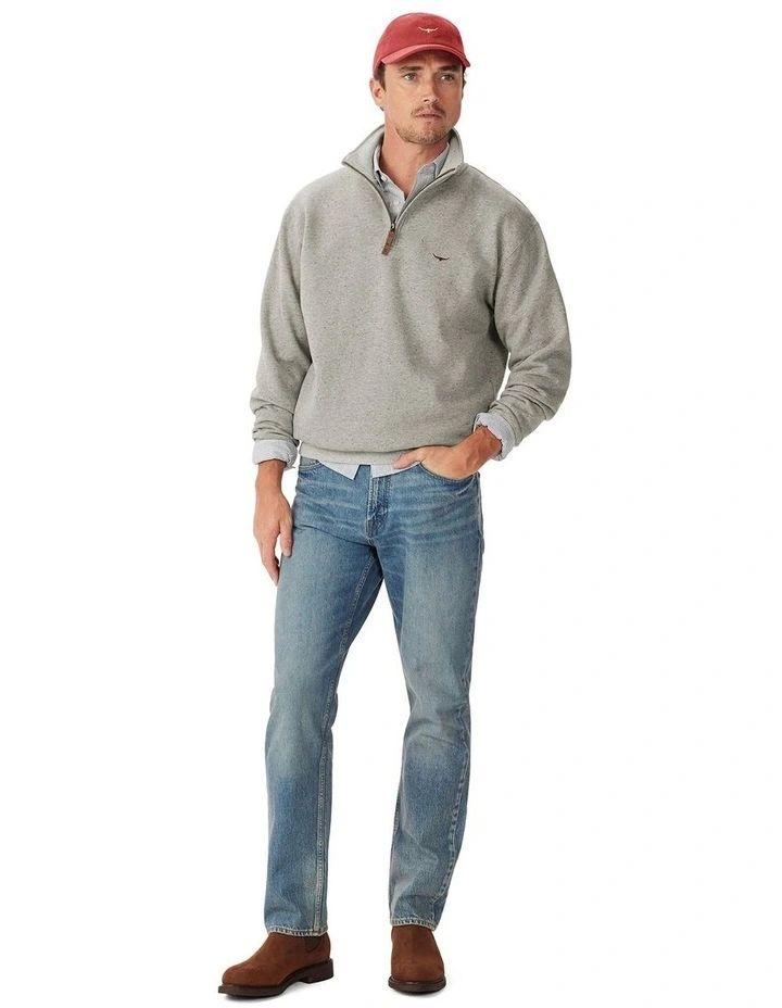 Mulyungarie 1/4 Zip Sweatshirt in Grey Marle image 3
