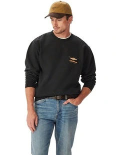 Percy Crew Neck Sweatshirt in Black
