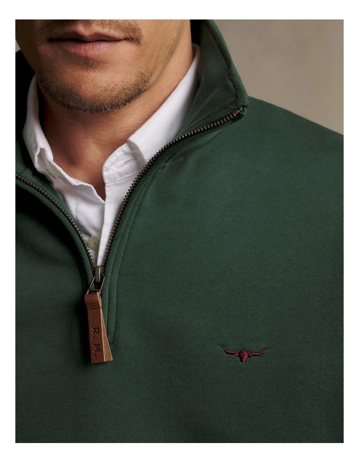 Mulyungarie Quarter Zip Sweatshirt in Pine image 4