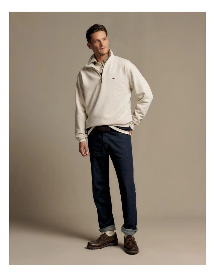Mulyungarie Quarter Zip Sweat Top in Ecru Marle image 1