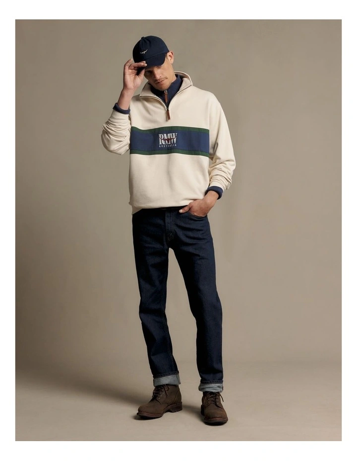 Classic RMW Quarter Zip Ecru image 1