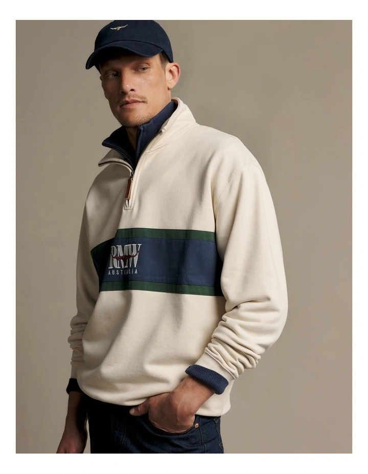 Classic RMW Quarter Zip Ecru image 4