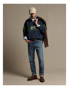 Heritage Panel Quarter Zip Worker Blue
