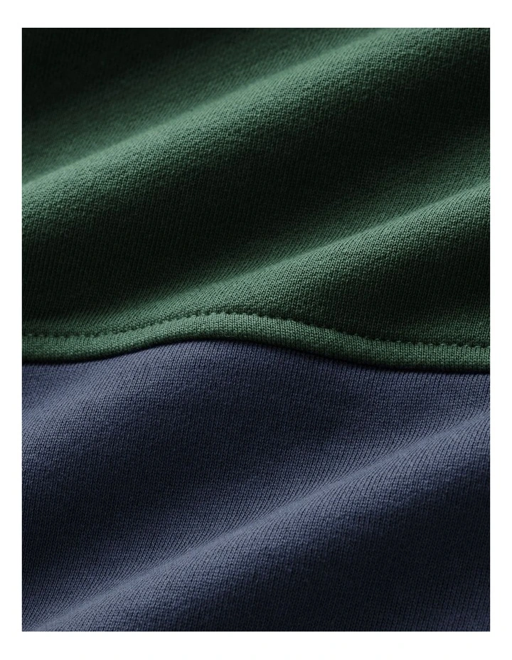 Heritage Panel Quarter Zip Worker Blue image 5