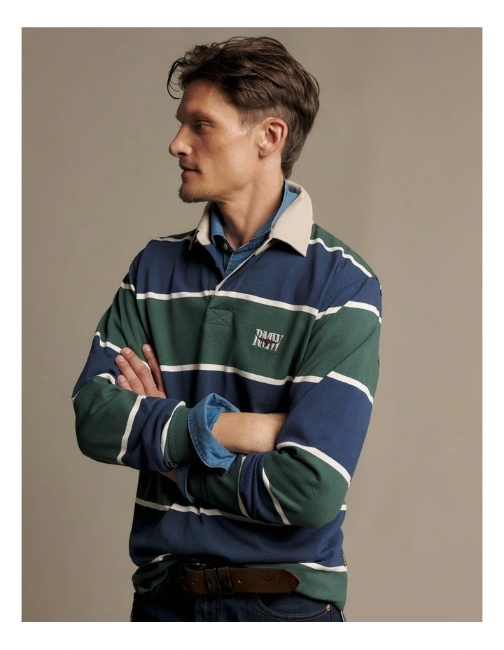 Balmain Stripe Rugby Pine/Blue image 4