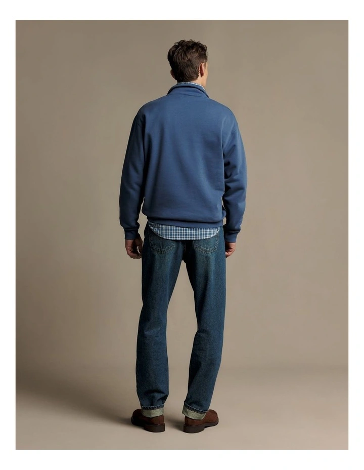 Mulyungarie Qtr Zip Sweatshirt Mid Blue image 4