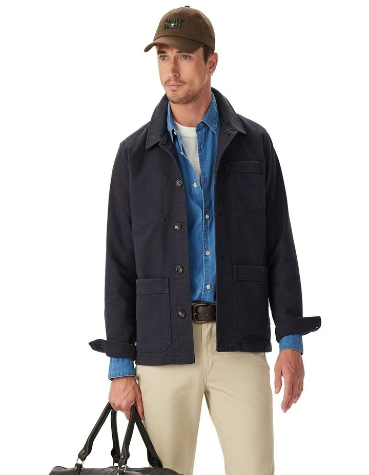 Hedley Moleskin Jacket in Ink image 1