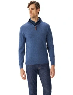 Ernest 1/4 Zip Merino Knit Indigo