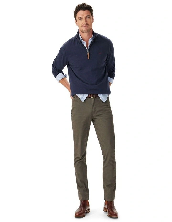 Ernest Merino 1/4 Zip Knit in Navy image 3