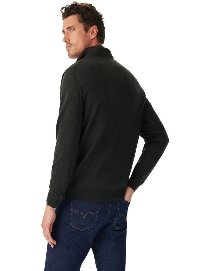 Ernest Merino 1/4 Zip Knit in Forest Green image 2