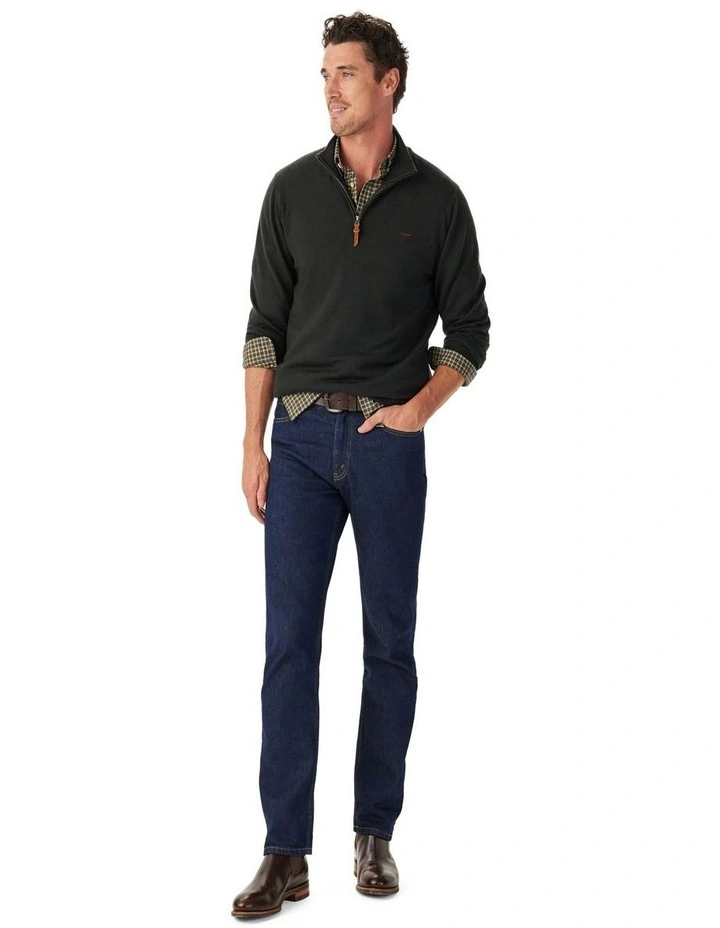 Ernest Merino 1/4 Zip Knit in Forest Green image 3