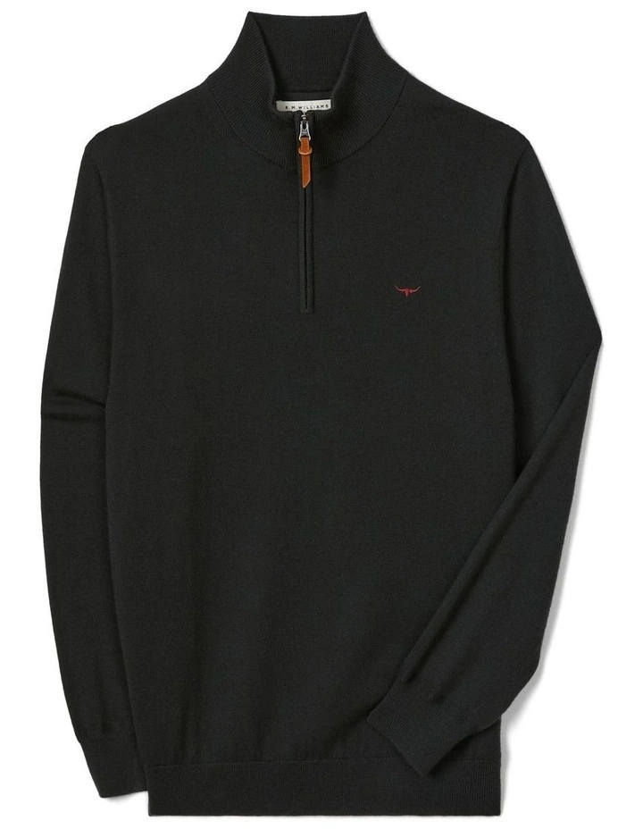 Ernest Merino 1/4 Zip Knit in Forest Green image 4