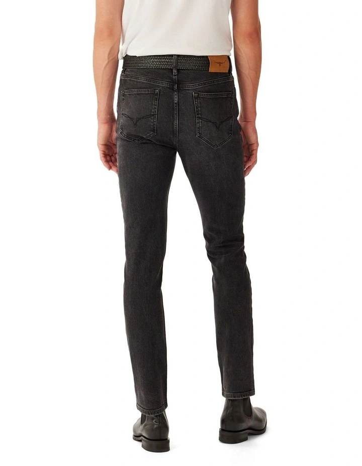 Loxton Slim Tapered Denim Jeans in Vintage Black image 2