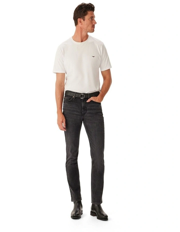Loxton Slim Tapered Denim Jeans in Vintage Black image 3