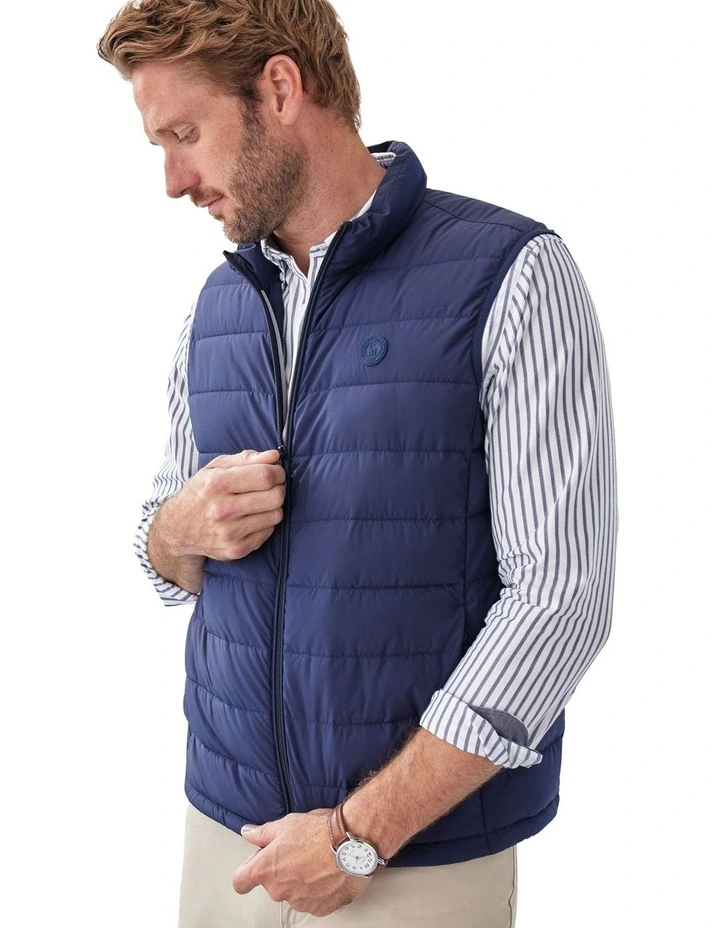 Light-Weight Puffer Vest in Navy image 3