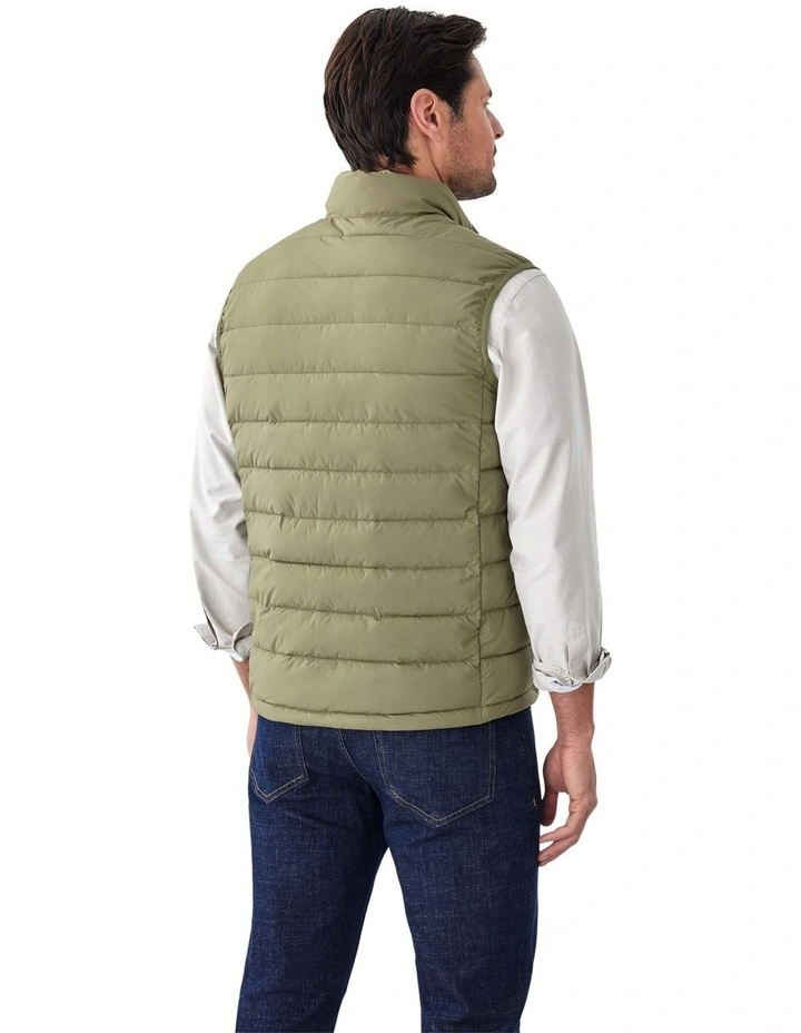 Lightweight Puffer Vest in Khaki image 2