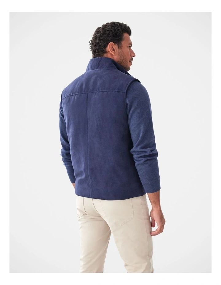Mock Suede Vest in Navy image 2