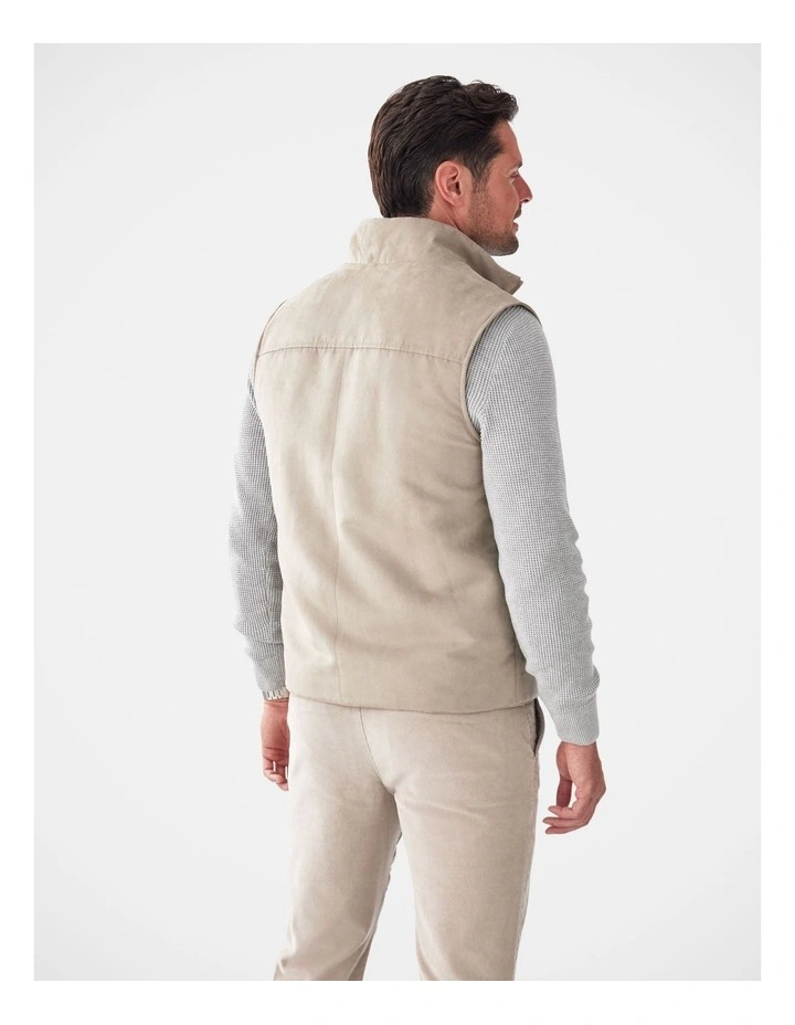 Mock Suede Vest in Stone image 2