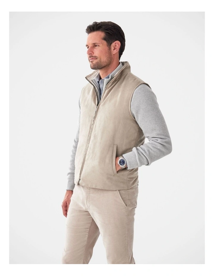 Mock Suede Vest in Stone image 4