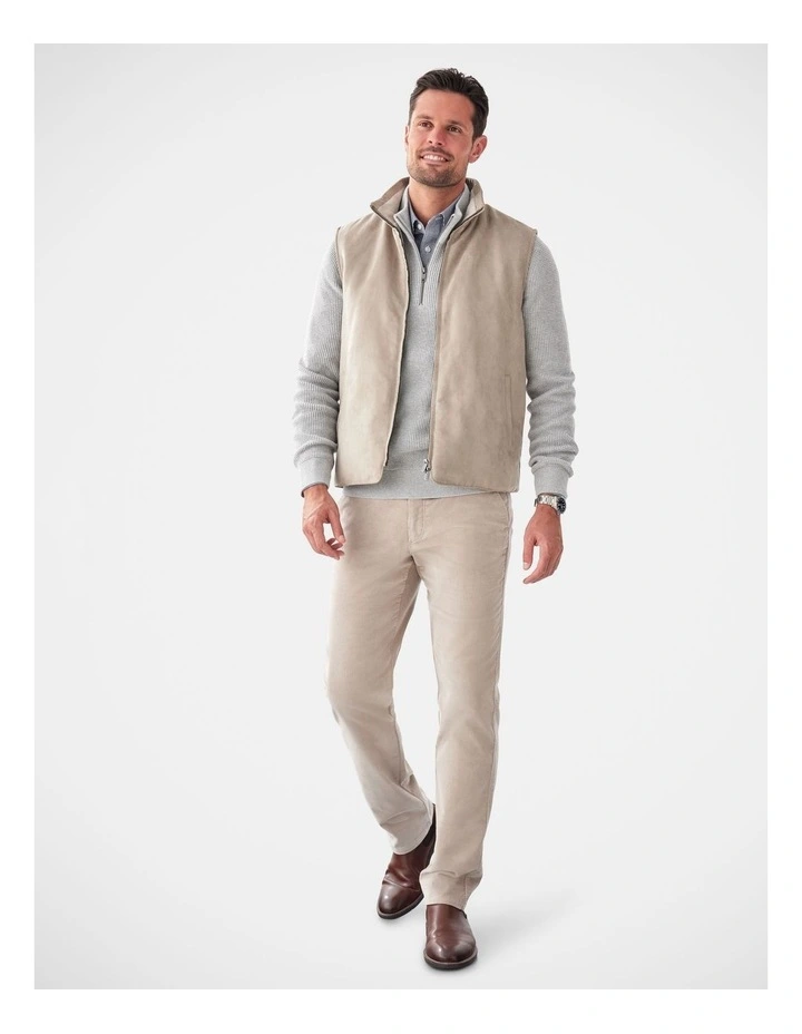 Mock Suede Vest in Stone image 5