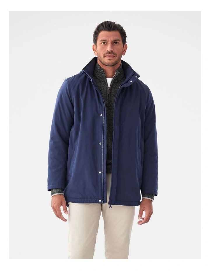 Stadium Hooded Jacket in Navy image 1