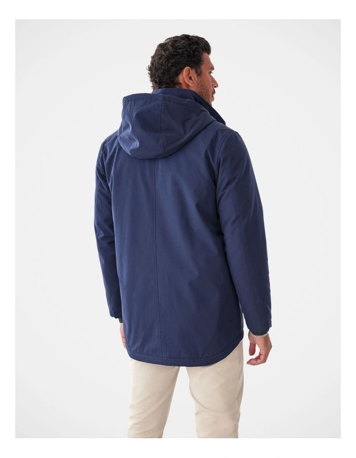Stadium Hooded Jacket in Navy image 2