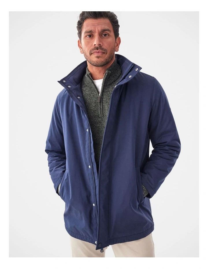 Stadium Hooded Jacket in Navy image 4