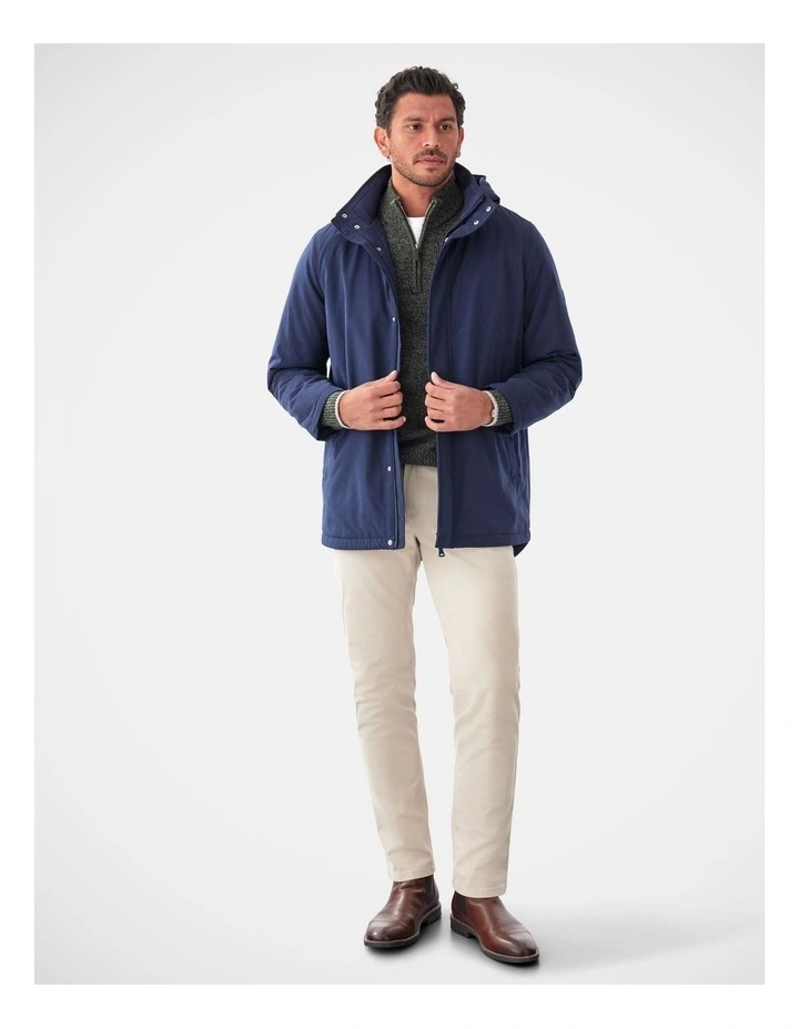 Stadium Hooded Jacket in Navy image 5