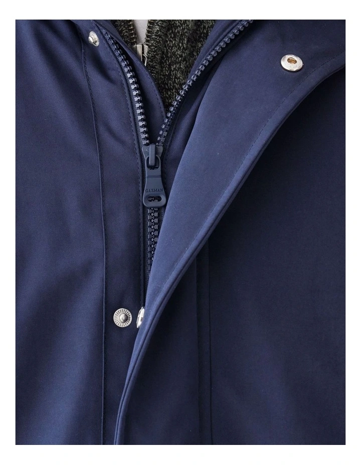 Stadium Hooded Jacket in Navy image 6