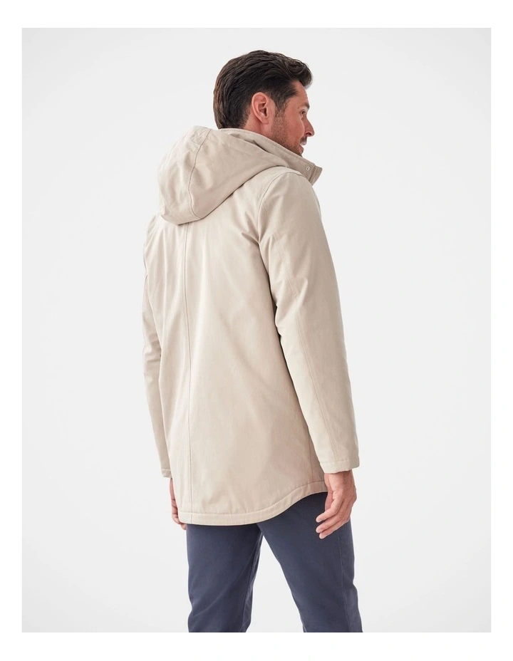 Stadium Hooded Jacket in Stone image 2