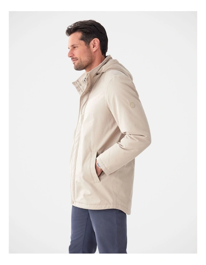 Stadium Hooded Jacket in Stone image 4