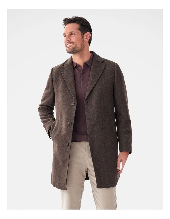 Collins Overcoat in Chocolate image 1