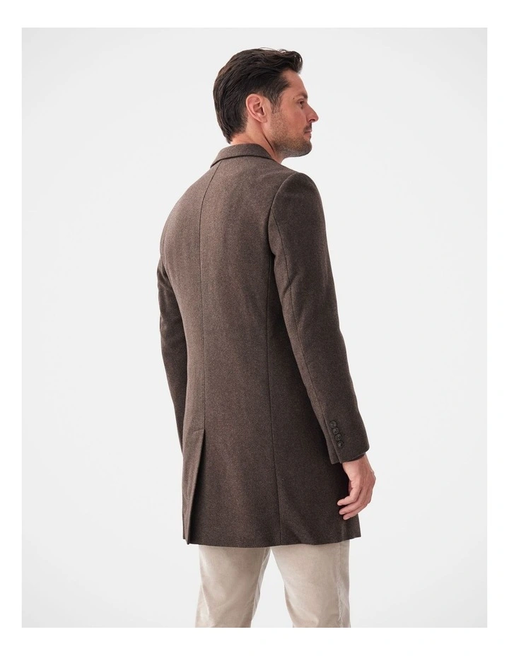 Collins Overcoat in Chocolate image 2