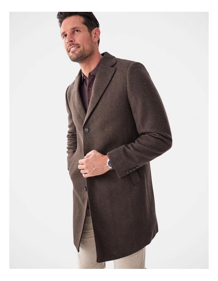 Collins Overcoat in Chocolate image 3