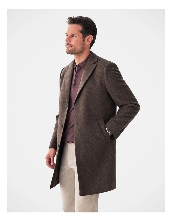 Collins Overcoat in Chocolate image 4