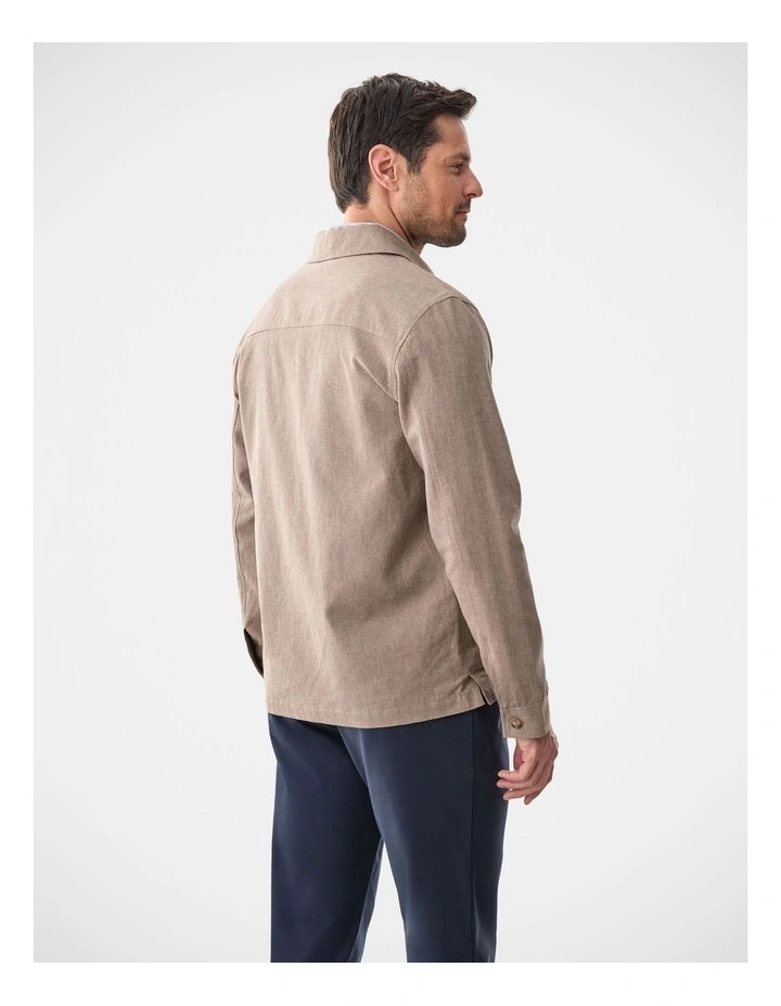 Linen Blend Chore Jacket Mocha image 2