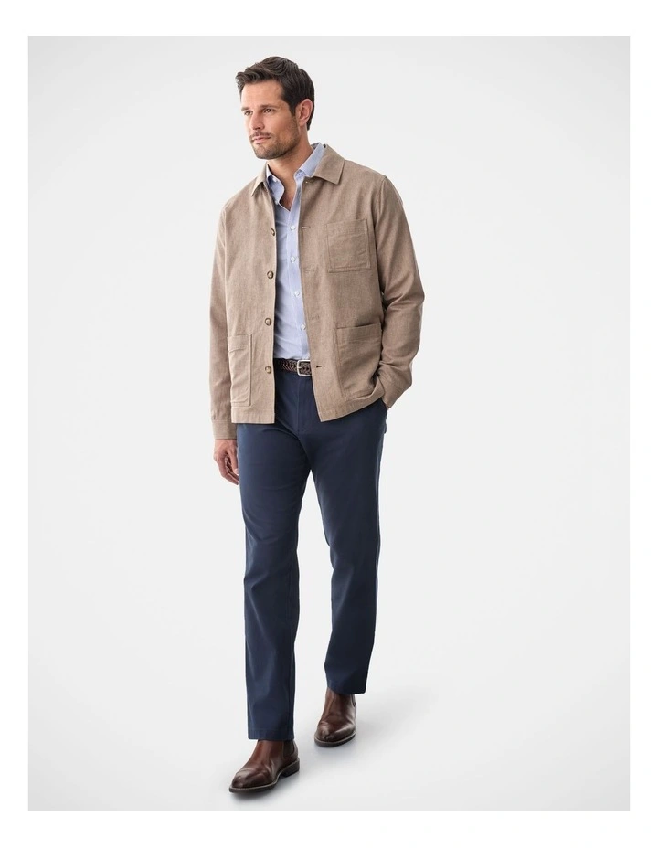 Linen Blend Chore Jacket Mocha image 5