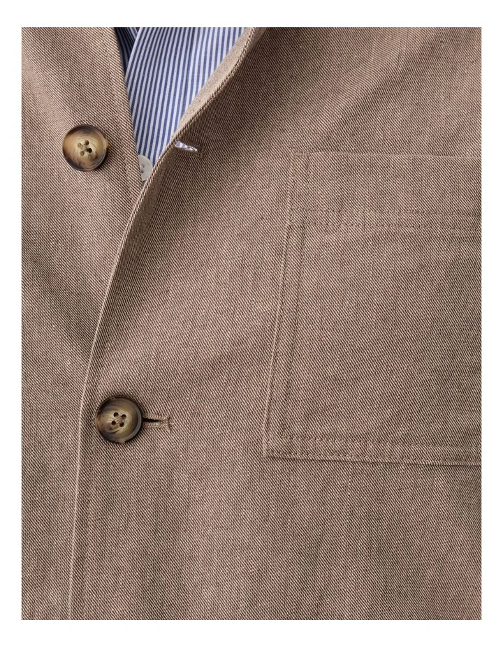 Linen Blend Chore Jacket Mocha image 6
